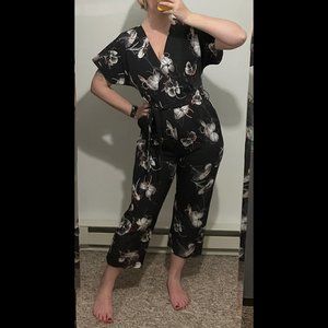 SOLD Floral capri-length jumpsuit